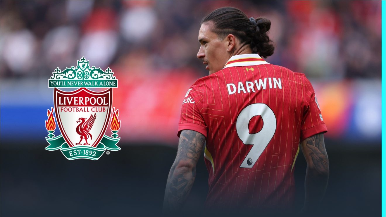 Liverpool badge as well as Darwin Nunez