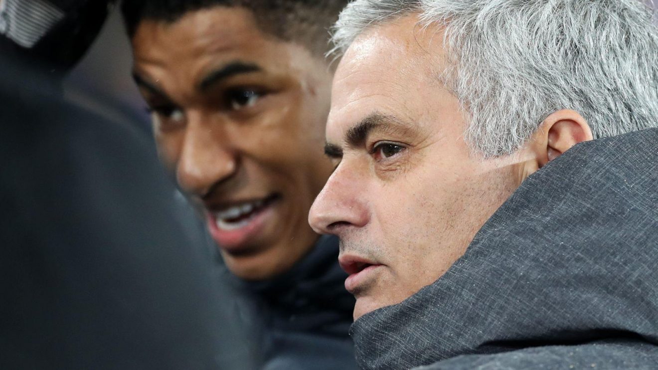 Former Man Utd boss Jose Mourinho and Marcus Rashford