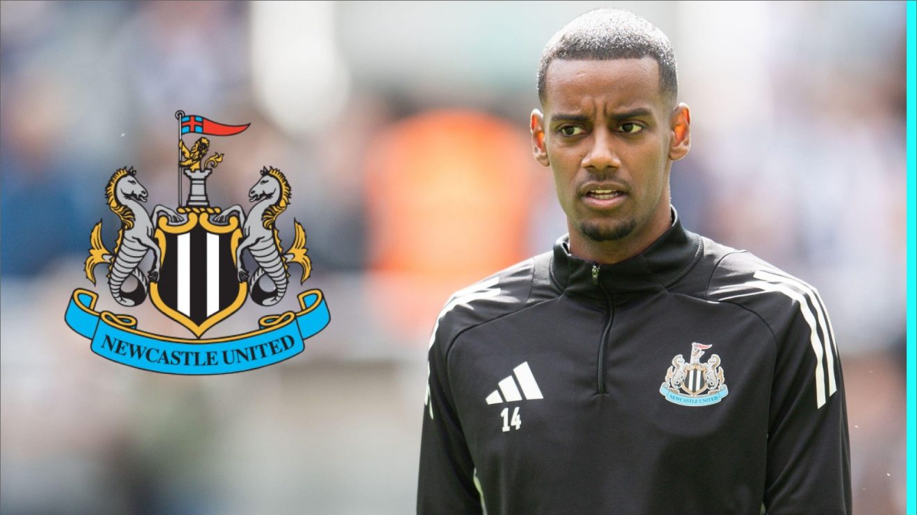 Alexander Isak and the Newcastle badge