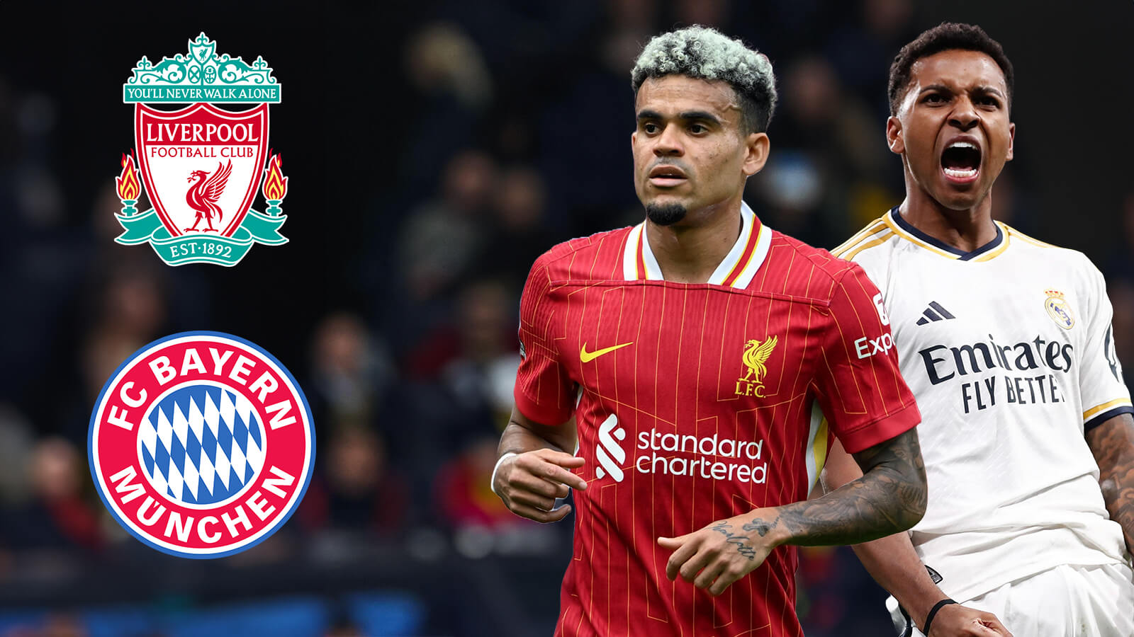 F365 Two Badges Luis Diaz Rodrygo Silva Liverpool Bayern Munich 1