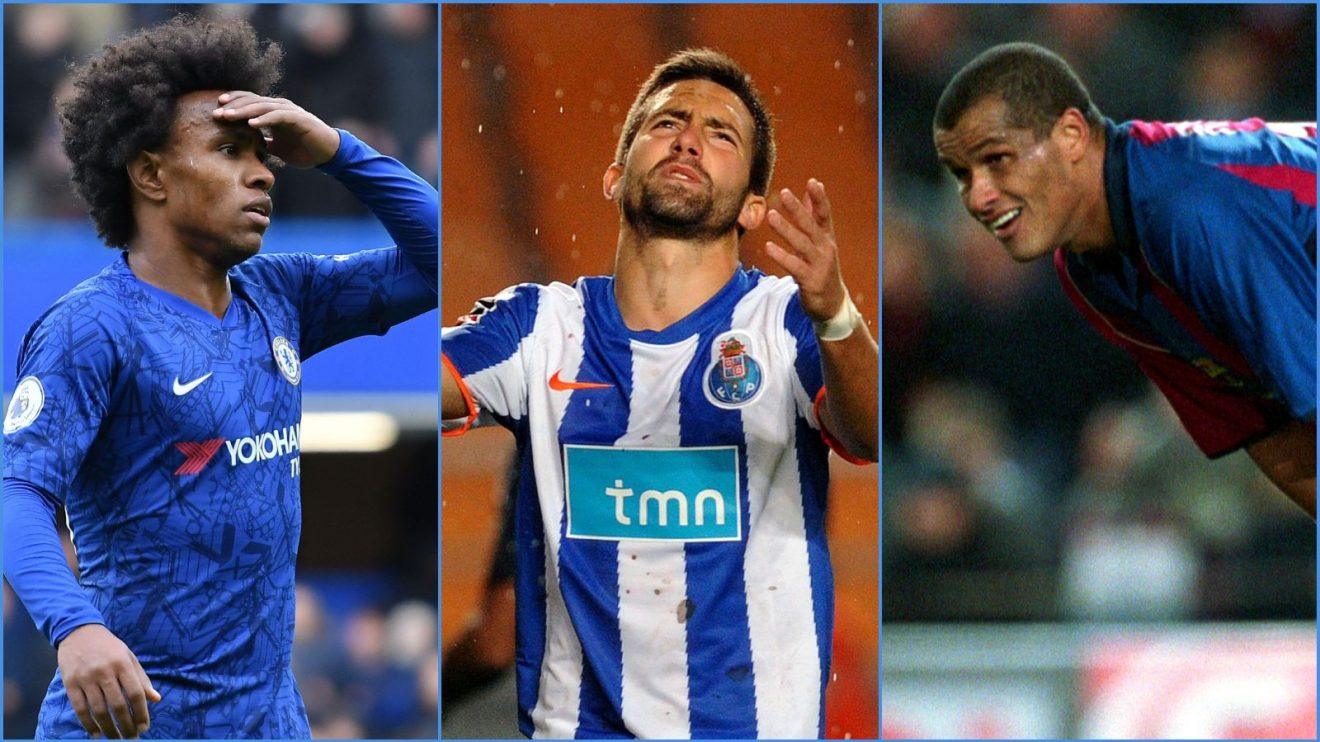 Chelsea player Willian, Porto midfielder Joao Moutinho and Barcelona's Rivaldo - all Spurs targets