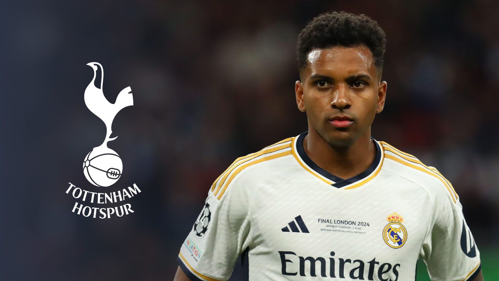 Rodrygo with Spurs badge