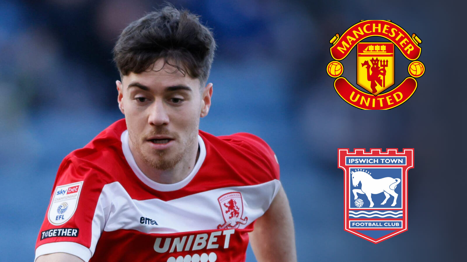 F365 Two Badges Hayden Hackney Manchester United Ipswich Town