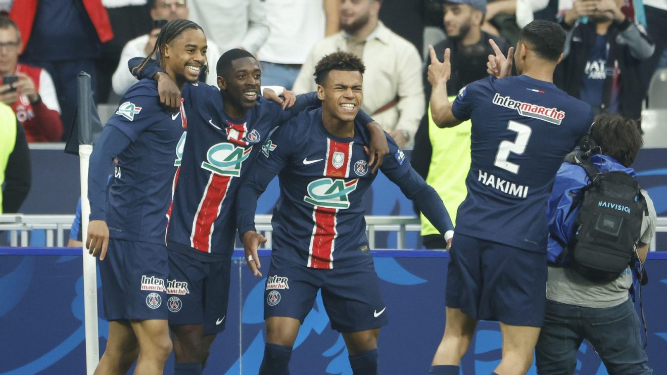 Barcola Dembele Doue PSG