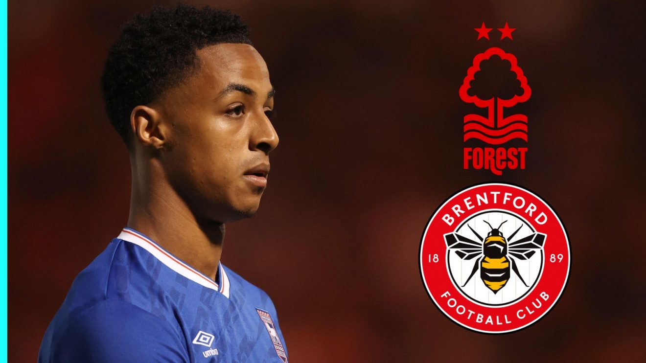 Omari Hutchinson with the Forest and Brentford badge