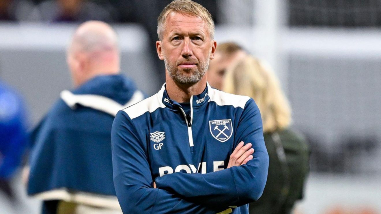 West Ham United head coach Graham Potter looks on