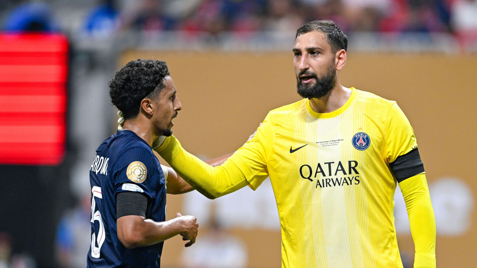 F365 PSG defender Marquinhos 5 talks with goalkeeper Gianluigi Donnarumma 1
