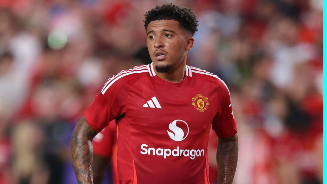 Jadon Sancho playing for Manchester United