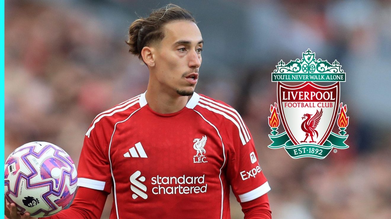 Kostas Tsimikas and the Liverpool badge