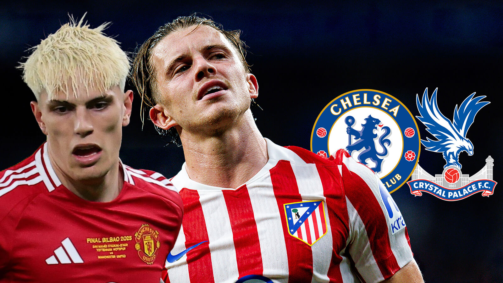 F365 Conor Gallagher Alejandro Garnacho with Chelsea and Crystal Palace badges 1 1