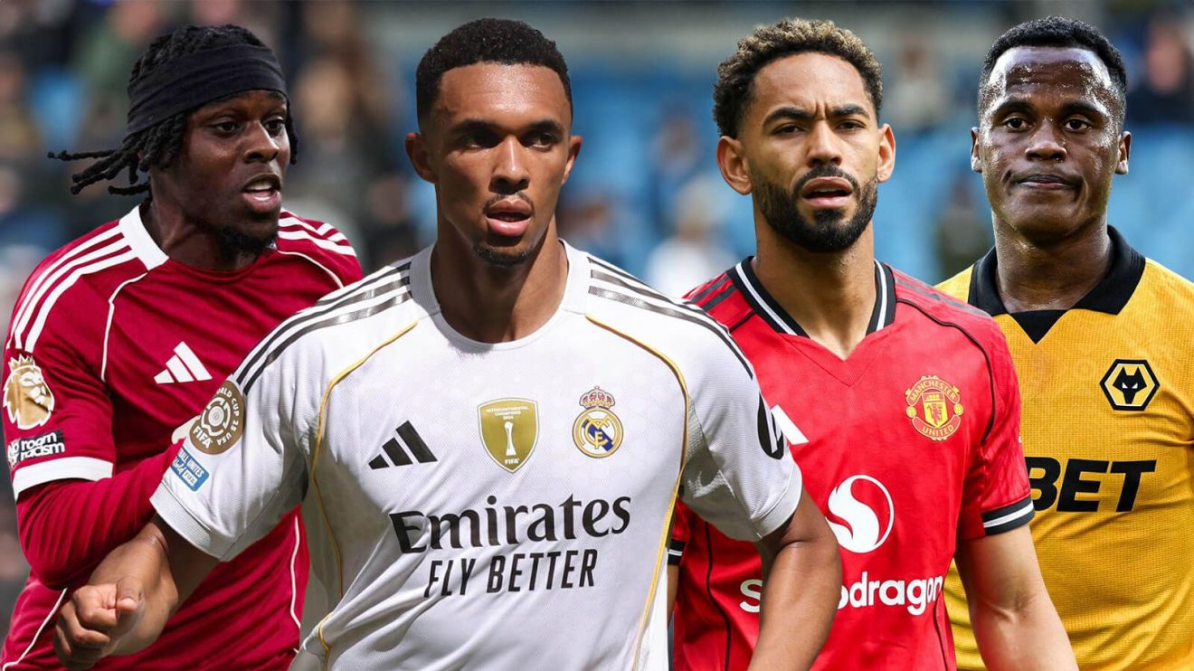 Trent Alexander-Arnold, Jeremie Frimpong, Matheus Cunha and Jhon Arias