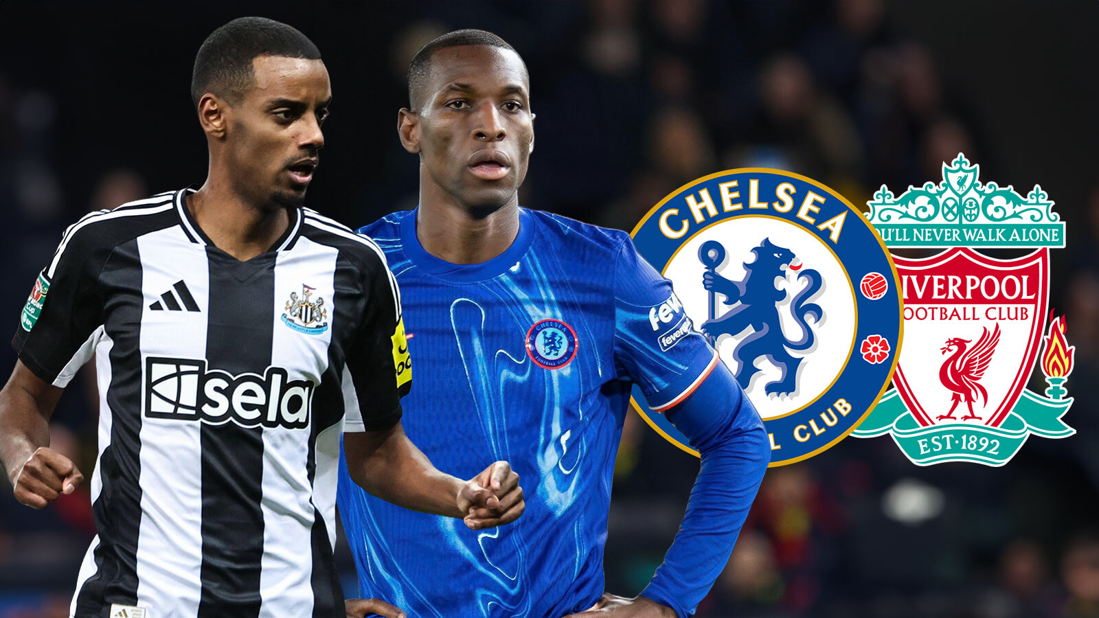 F365 Two Badges Nicolas Jackson Alexander Isak Chelsea Liverpool