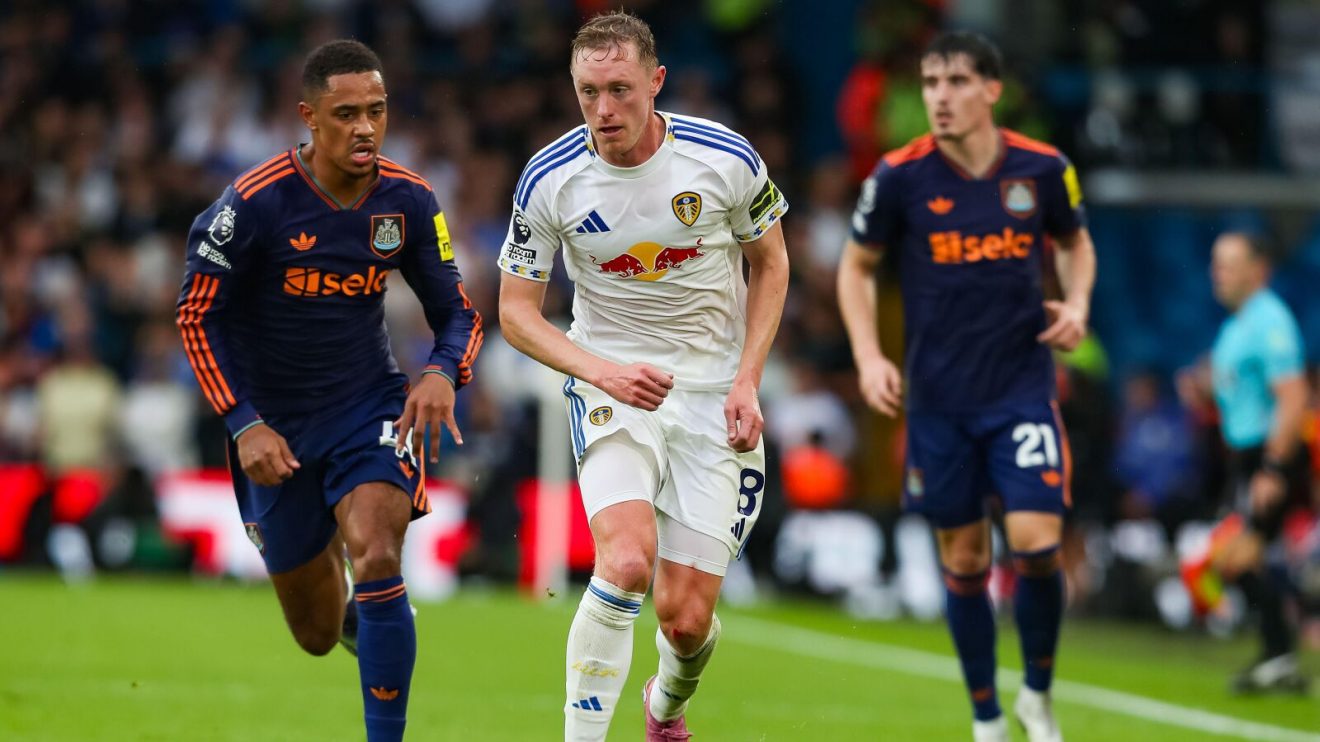 Sean Longstaff in action for Leeds in a 0-0 draw against his former team Newcastle