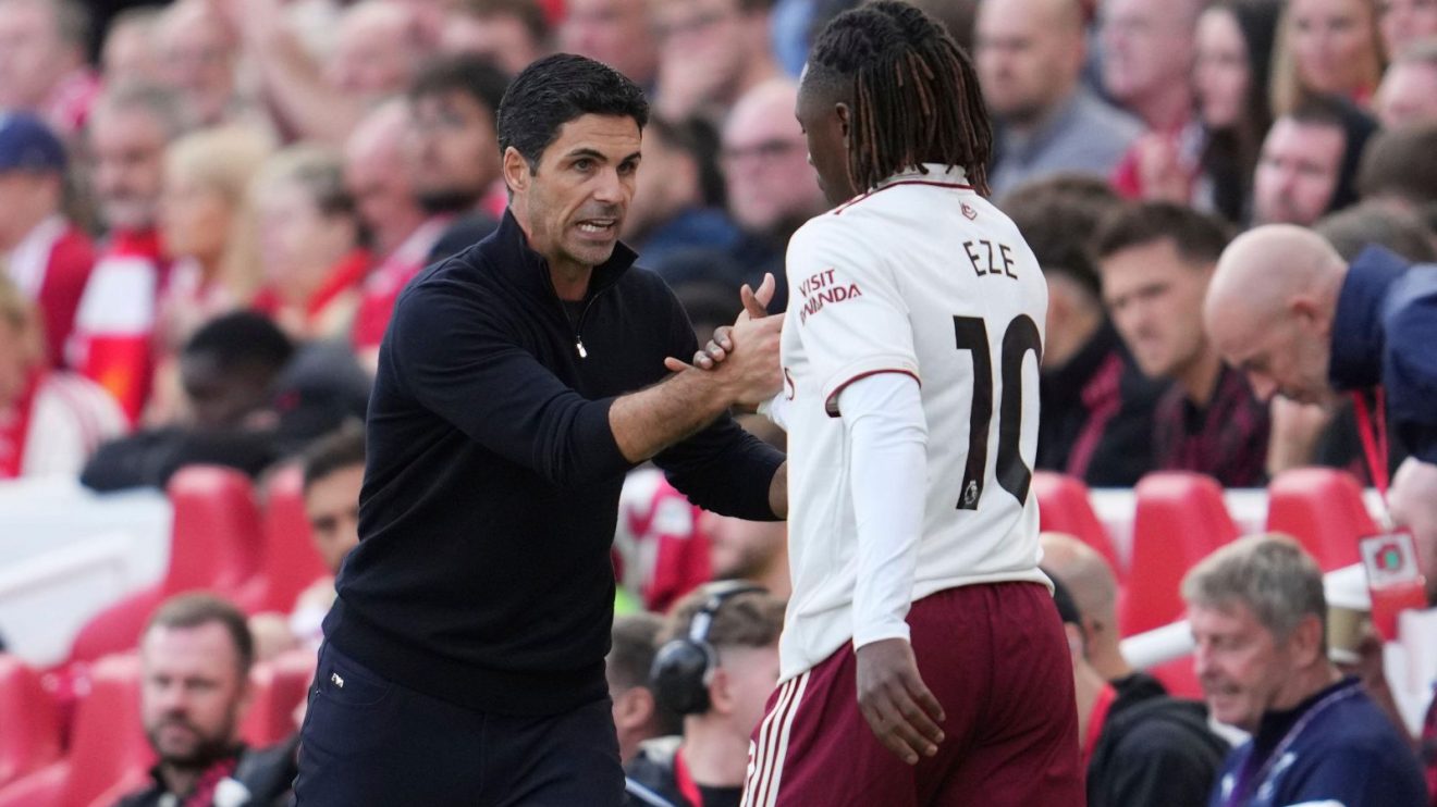 Mikel Arteta and Eberechi Eze