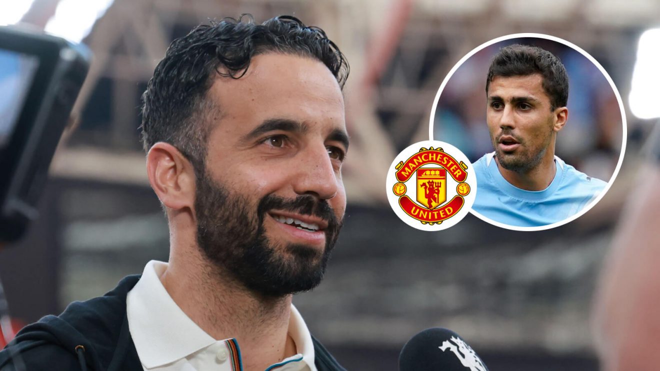 Man Utd boss Ruben Amorim and Rodri