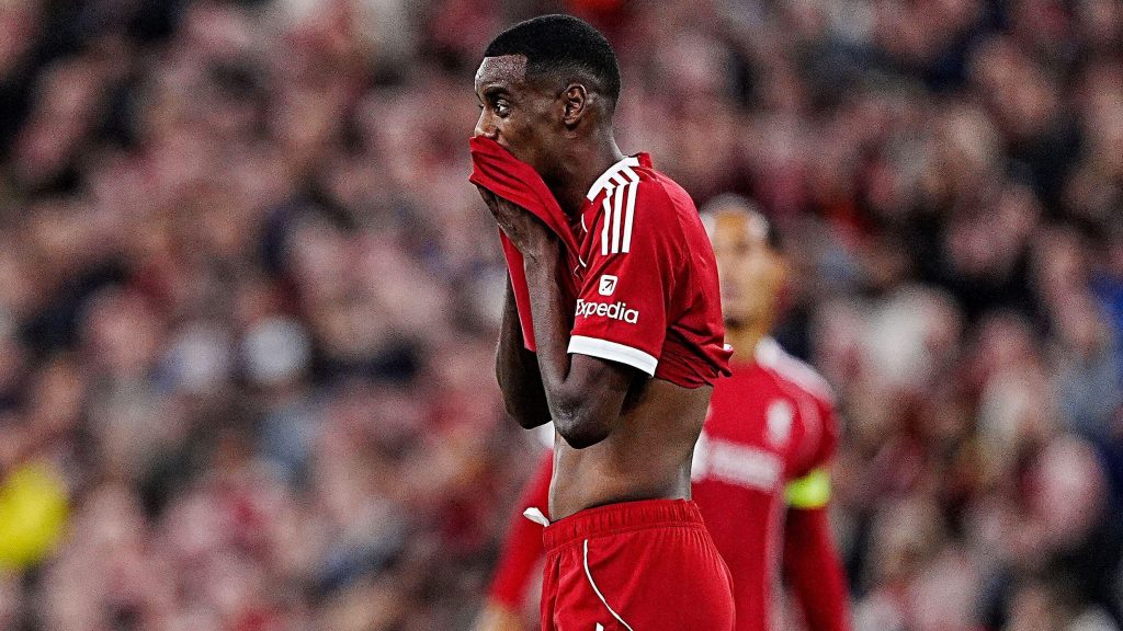 Alexander Isak in a LIverpool shirt