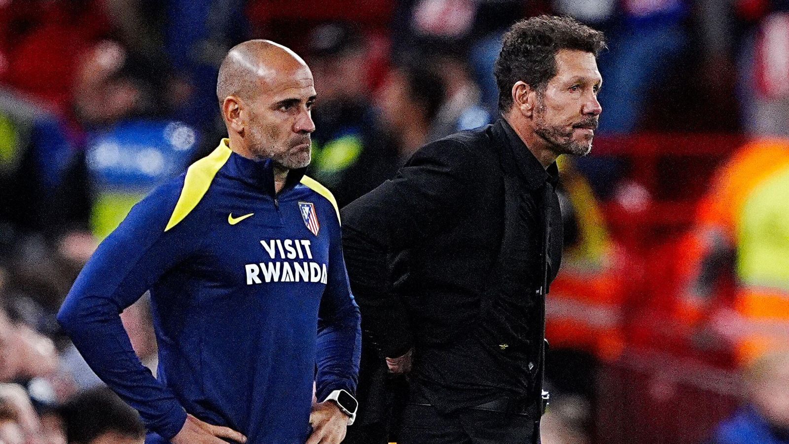 An Atletico Madrid coach and manager Diego Simeone during the Champions League game at Liverpool