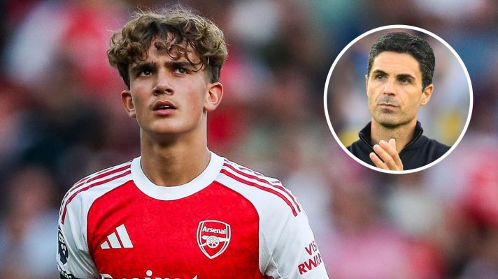 Arsenal youngster Max Dowman and Mikel Arteta