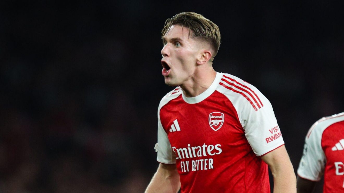 Viktor Gyokeres reacts after missing a chance for Arsenal in the Champions League