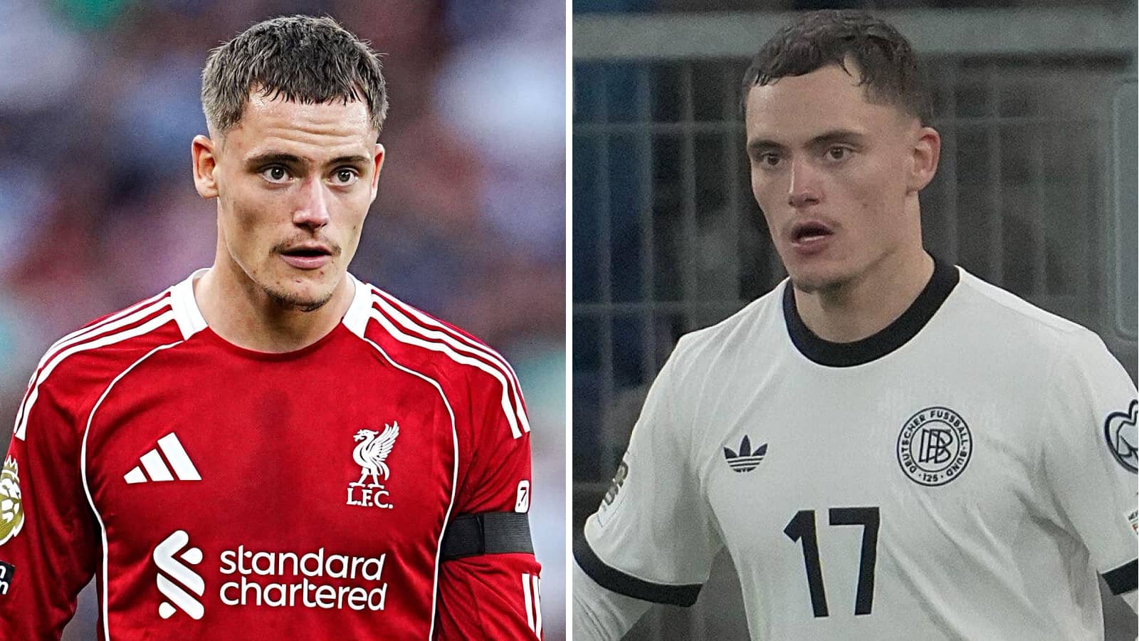 'Very active, dangerous' Wirtz starred for Germany - so why can't he for Liverpool? 17 Two Images Collage Florian Wirtz Germany Liverpool 1