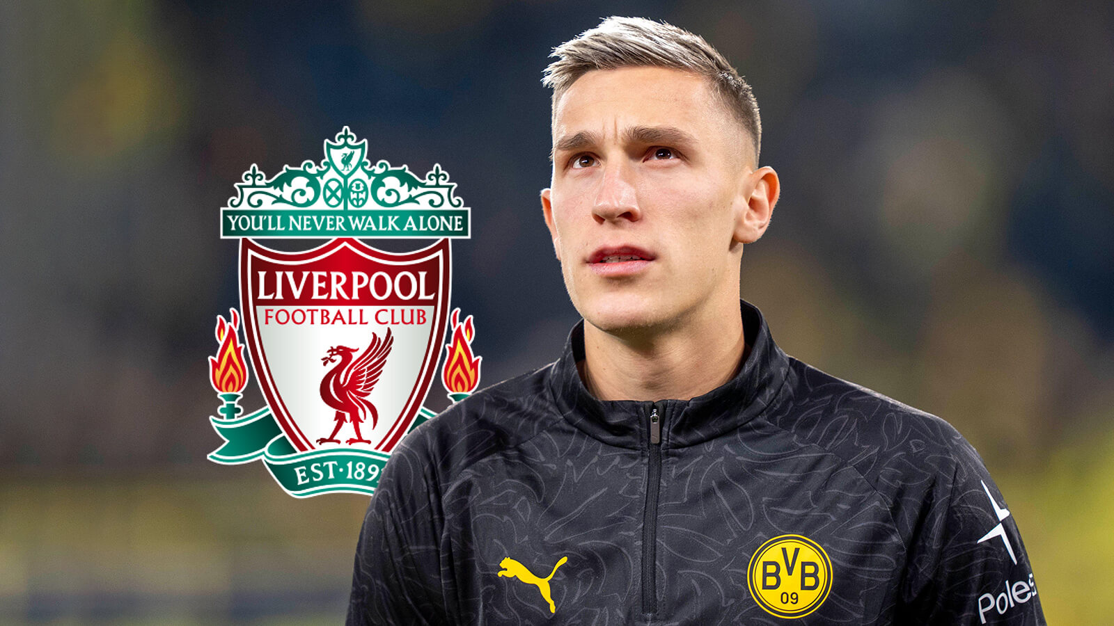 How Liverpool push for Dortmund star aids Real Madrid, Bayern and Marc Guehi 5 F365 Nico Schlotterbeck with Liverpool badge 1