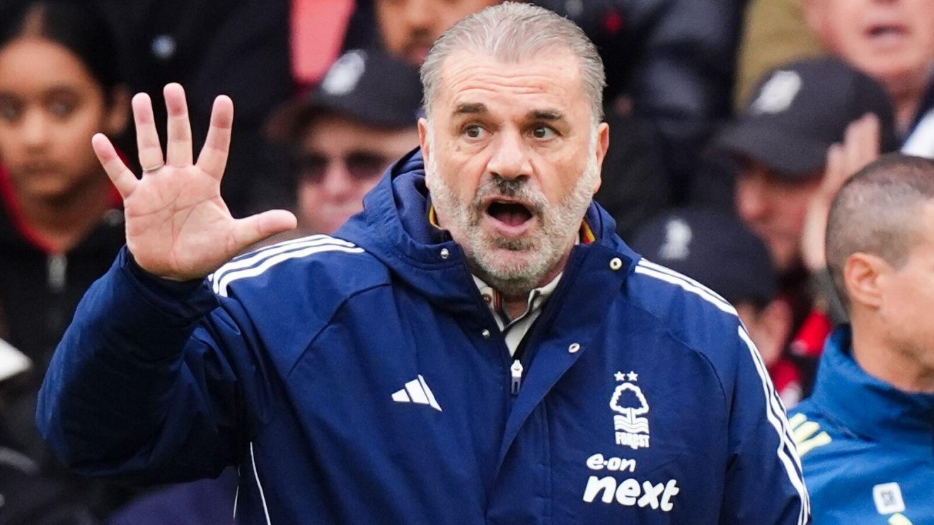 Ange Postecoglou waves goodbye to Nottingham Forest.