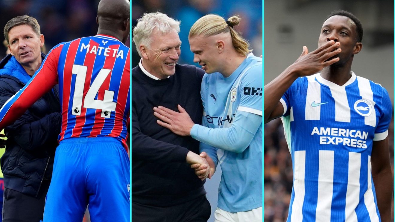 Oliver Glasner, Erling Haaland and Danny Welbeck.