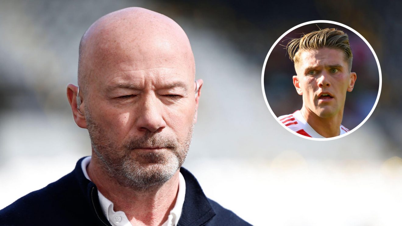 Alan Shearer and Arsenal striker Viktor Gyokeres