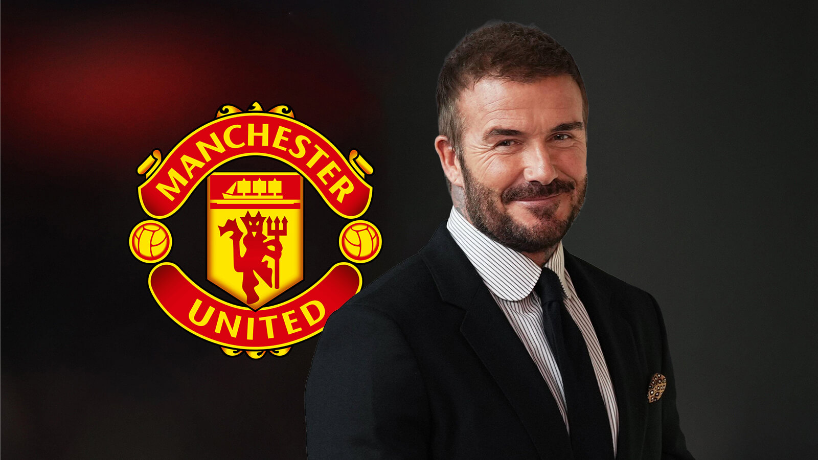F365 David Beckham with Man UTD badge 1