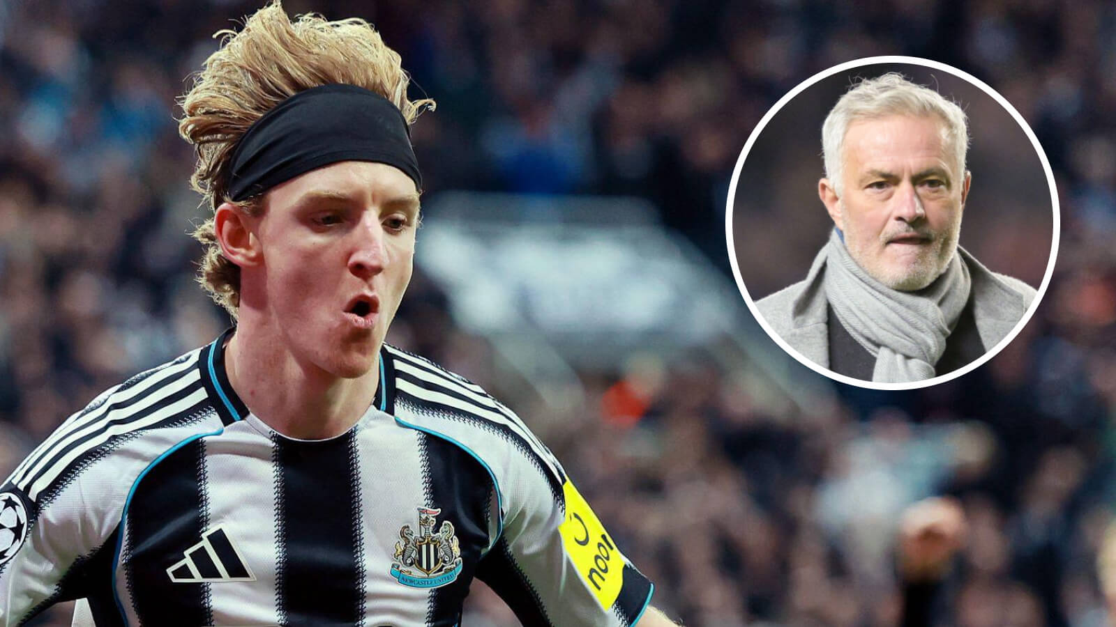 What Jose Mourinho said to Anthony Gordon revealed as elite manager learns 'level' of Newcastle 4 Two Images Collage Anthony Gordon Jose Mourinho