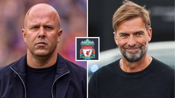 Former Liverpool boss Jurgen Klopp and Arne Slot