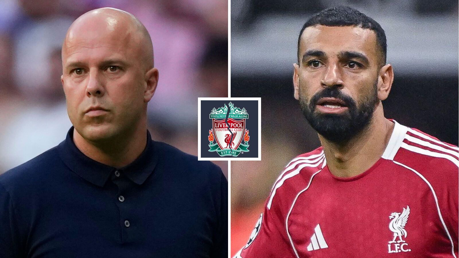 Slot Salah with Cracked Liverpool badge