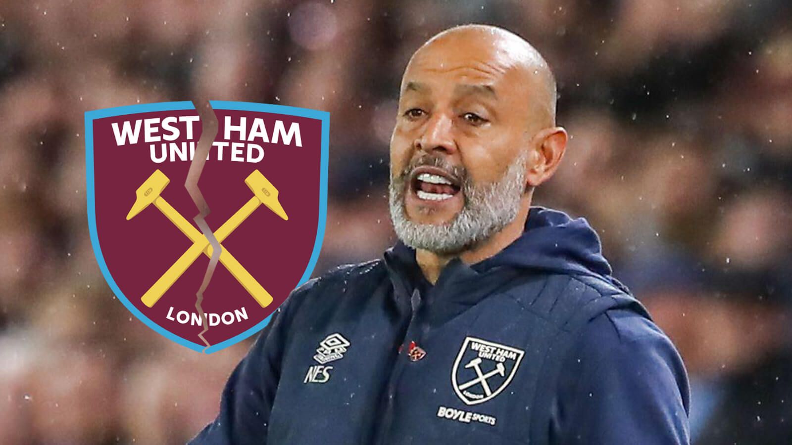 West Ham sacking Nuno in Forest repeat 'can't be ruled out' for four key reasons 3 Nuno Espirito Santo with Cracked West Ham badge