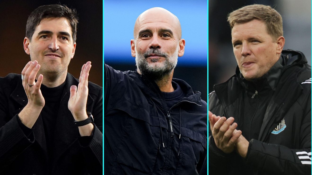 Andoni Iraola, Pep Guardiola and Eddie Howe