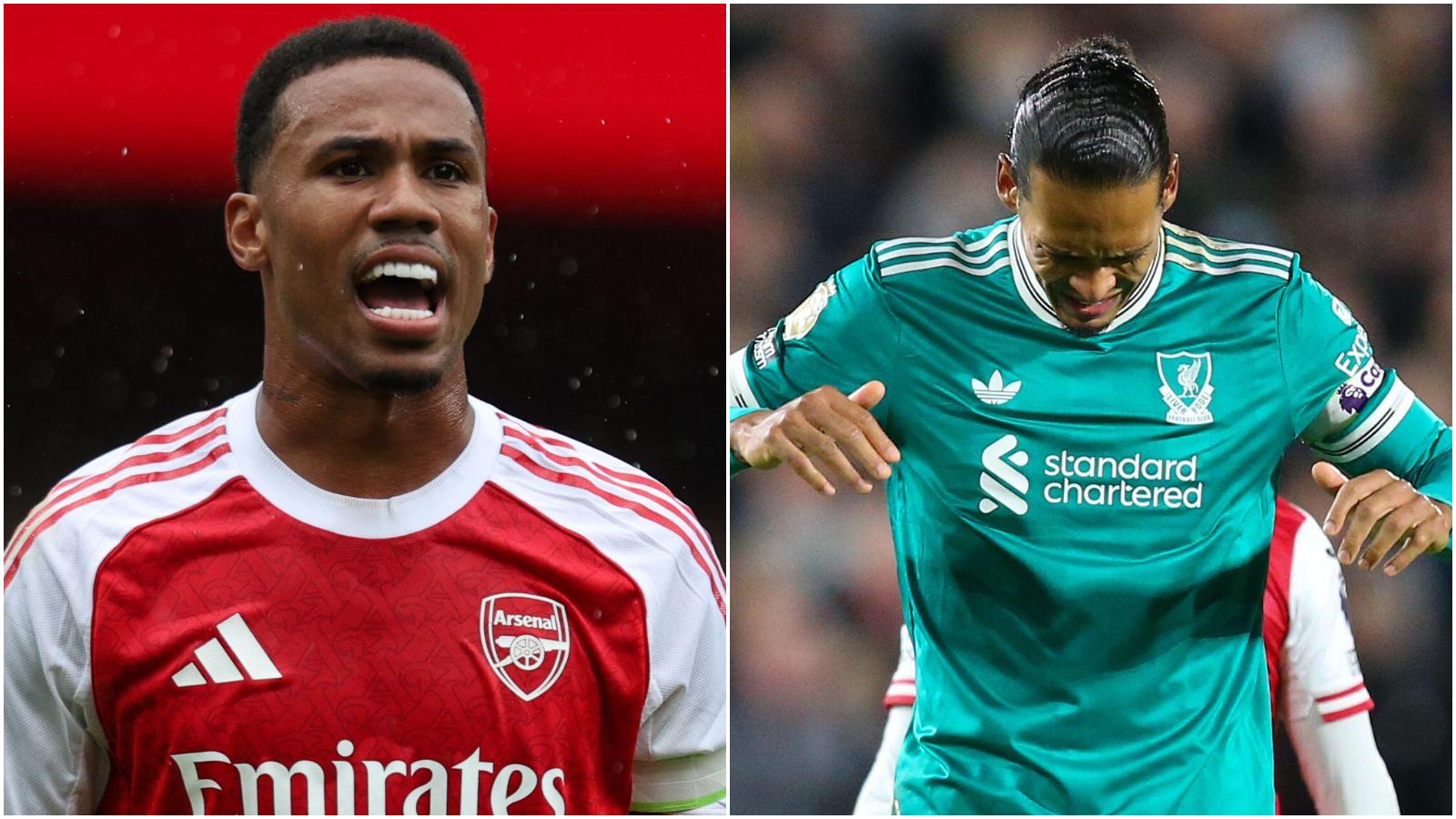 Arsenal star 'Premier League's best' over Van Dijk as Liverpool's 'Rolls-Royce' splutters 2 Gabriel Magalhaes Virgil van Dijk F365