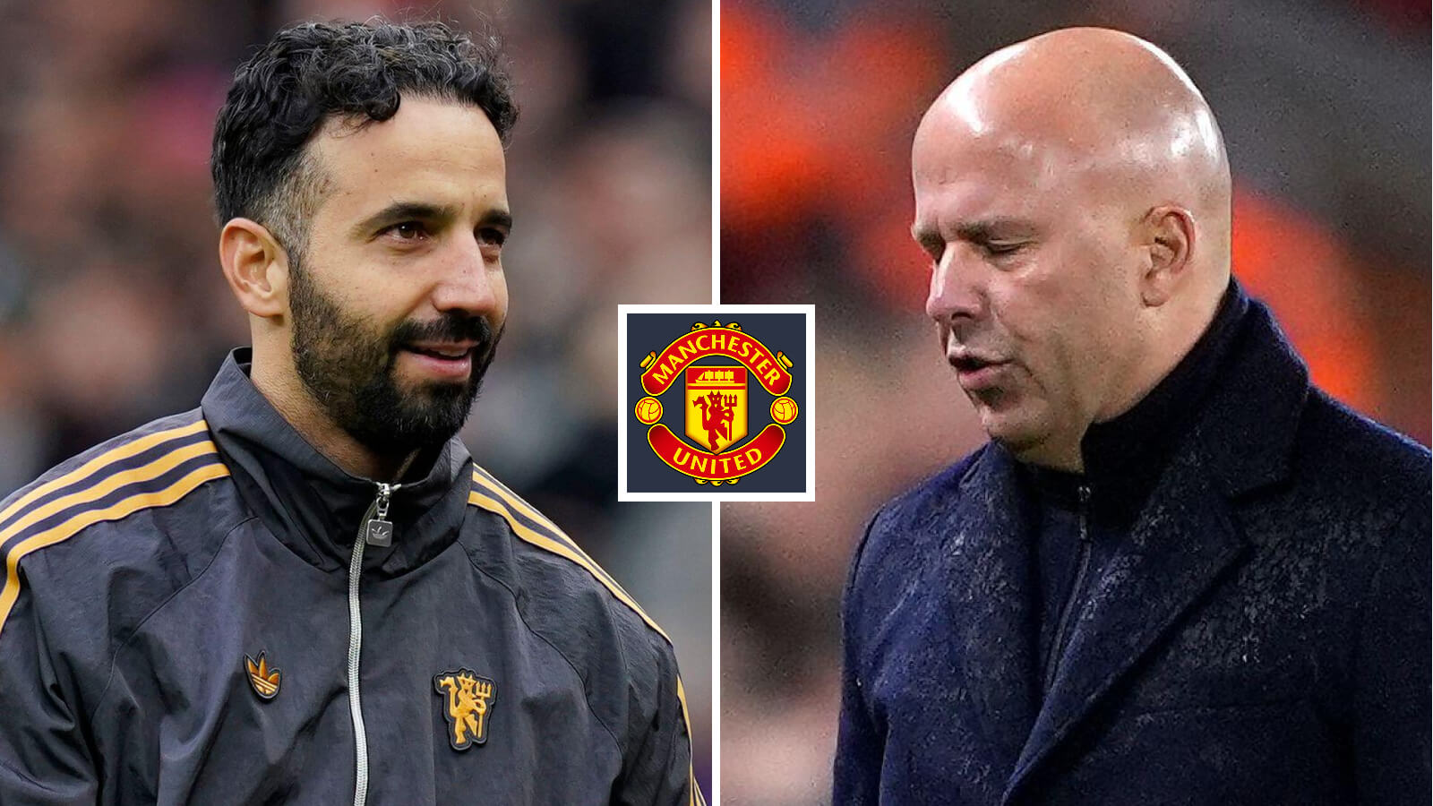 Two Images Collage Ruben Amorim Arne Slot 1