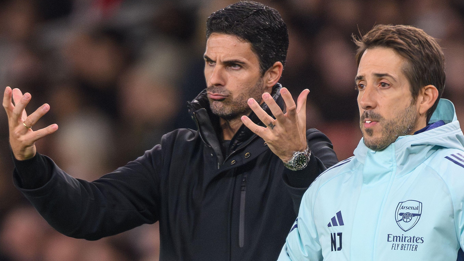 Mikel Arteta and Nicolas Jover