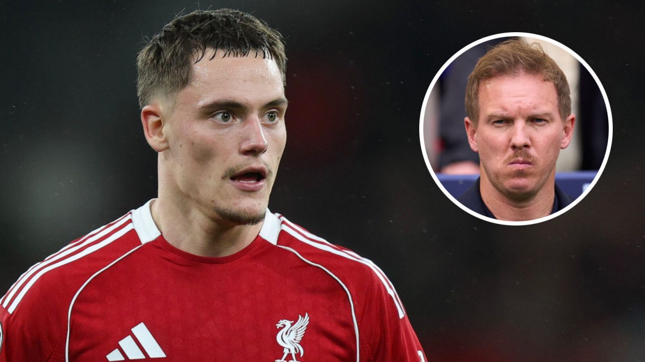 Liverpool attacking midfielder Florian Wirtz and Julian Nagelsmann