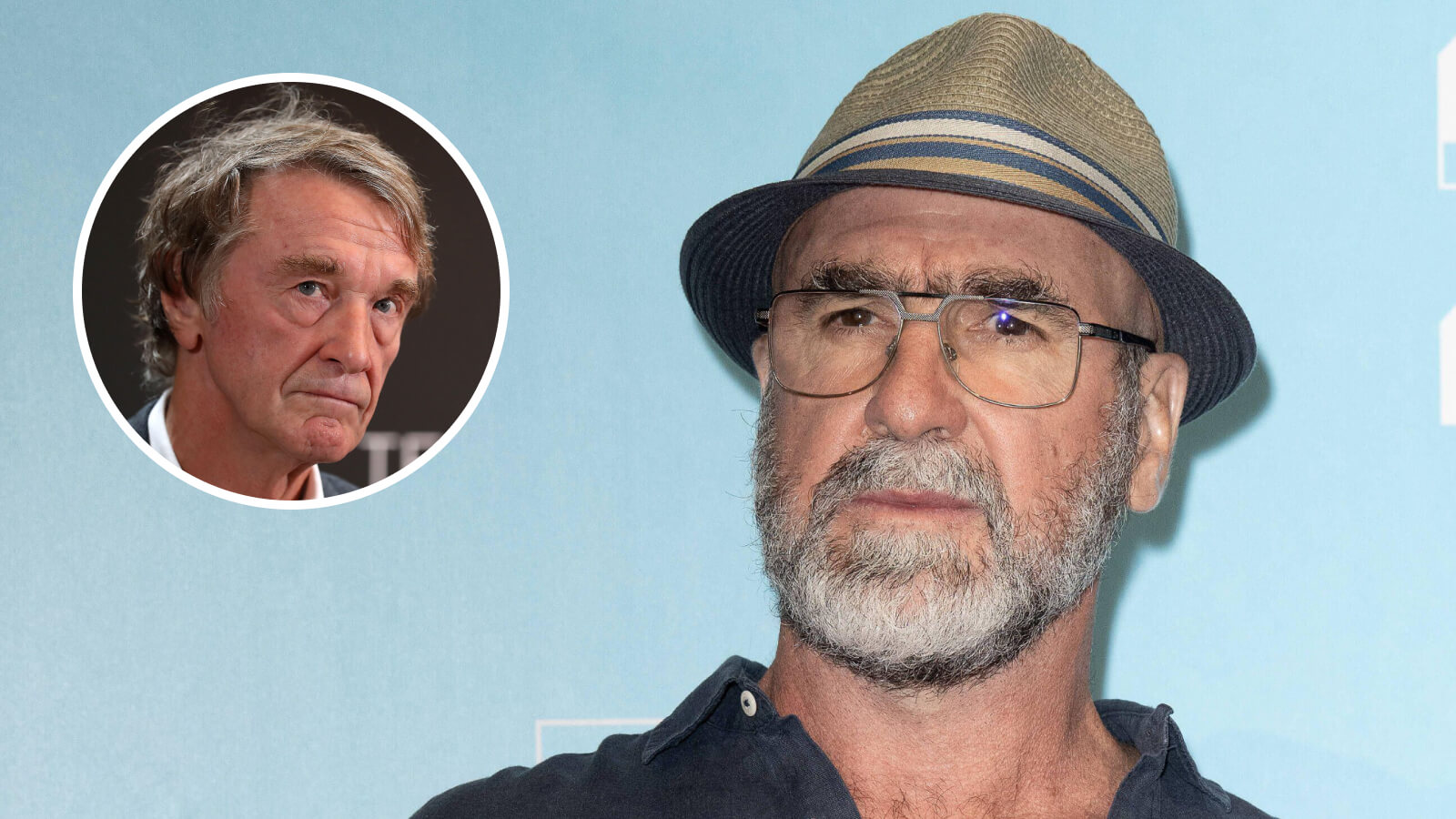 Two Images Collage Eric Cantona Sir Jim Ratcliffe 1