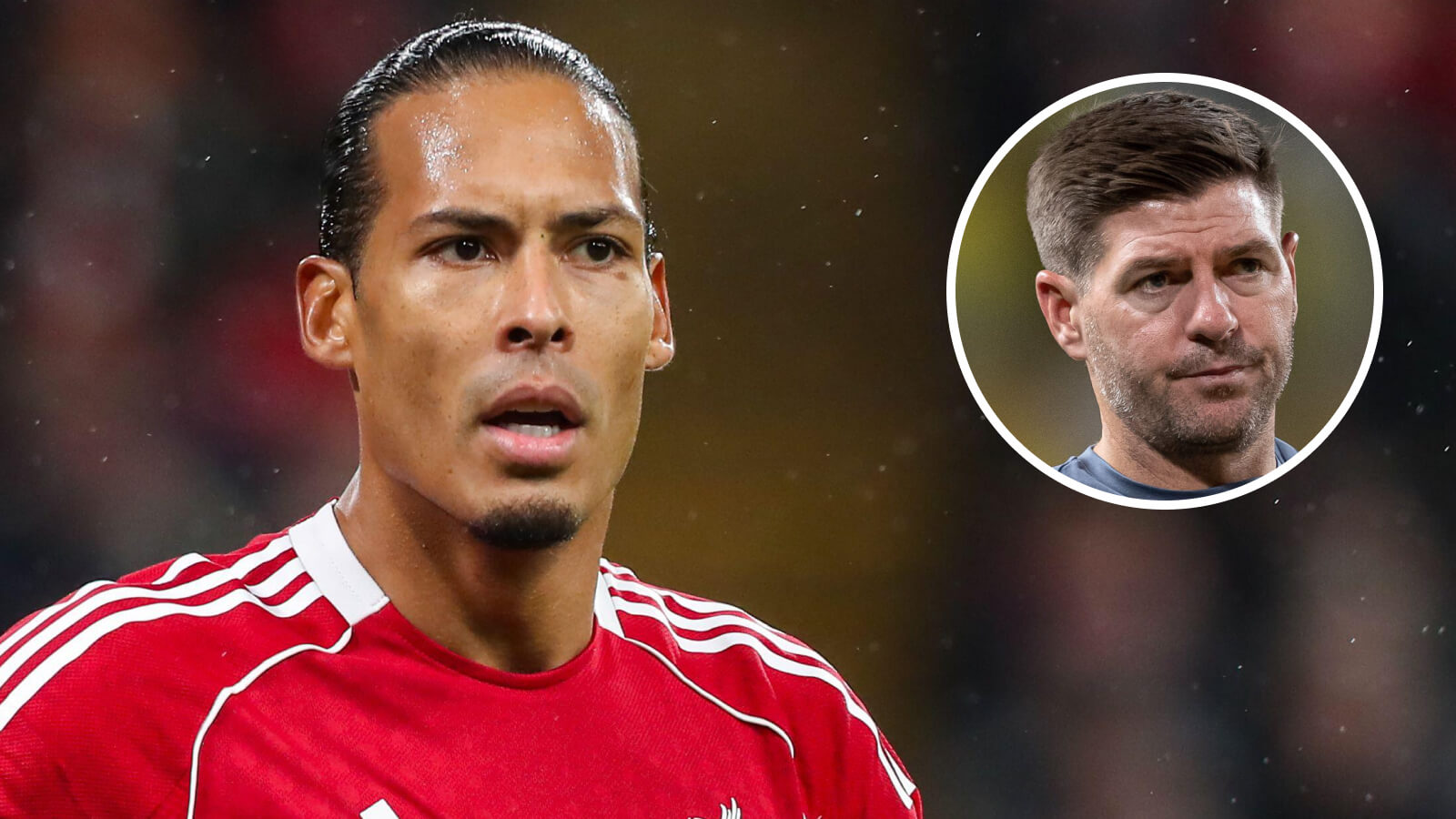 Two Images Collage Virgil van Dijk Steven Gerrard