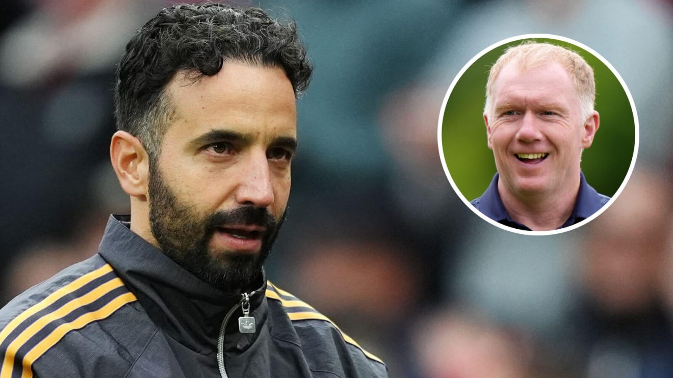 Man Utd boss Ruben Amorim and Paul Scholes