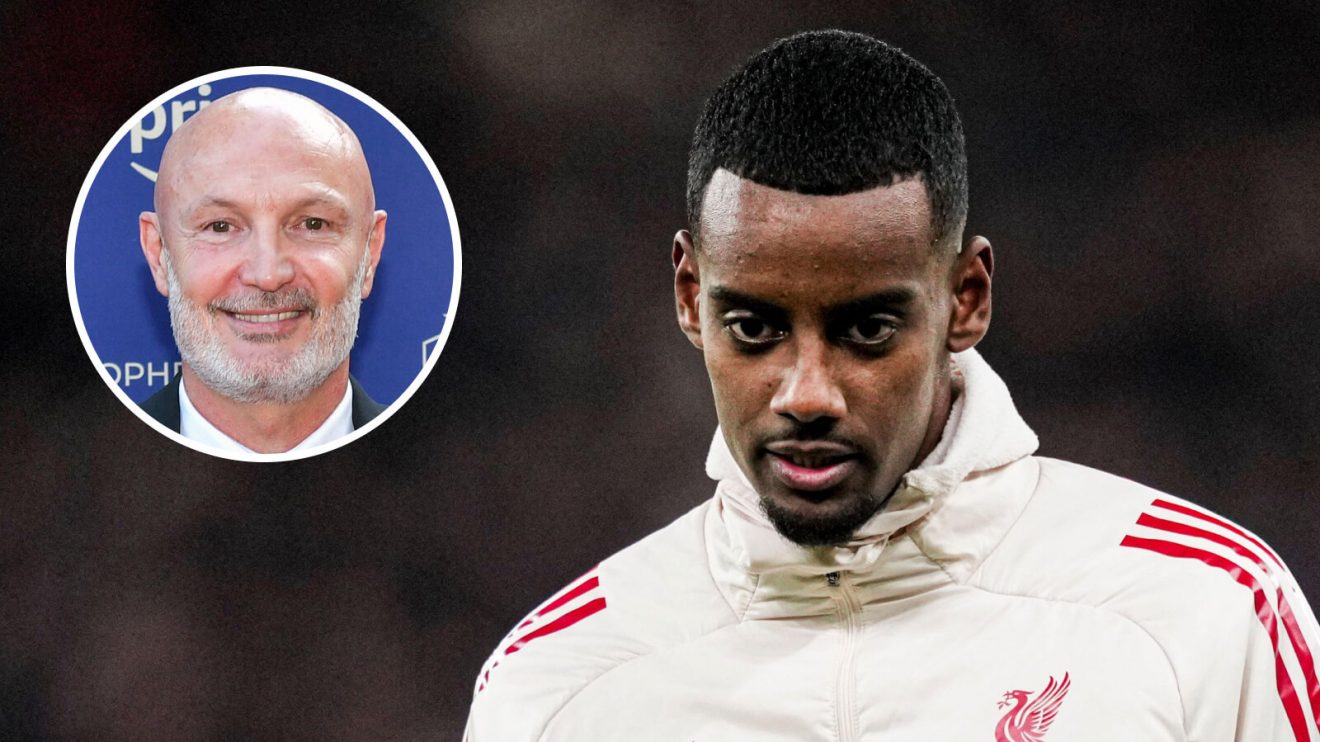 Liverpool striker Alexander Isak and Frank Leboeuf