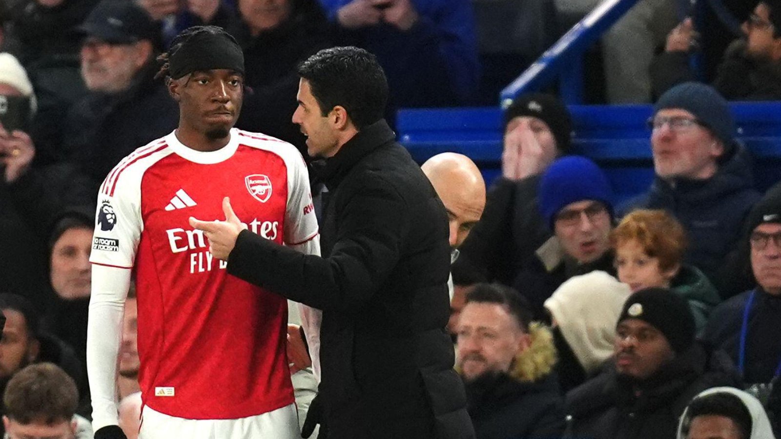 Mikel Arteta and Noni Madueke