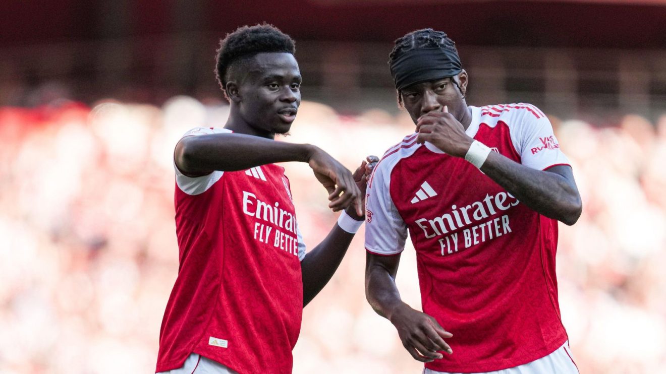 Arsenal duo Bukayo Saka and Noni Madueke