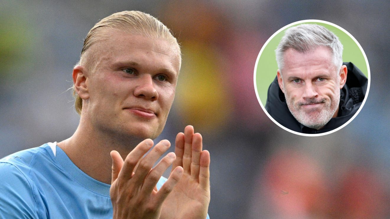Erling Haaland and Liverpool legend Jamie Carragher