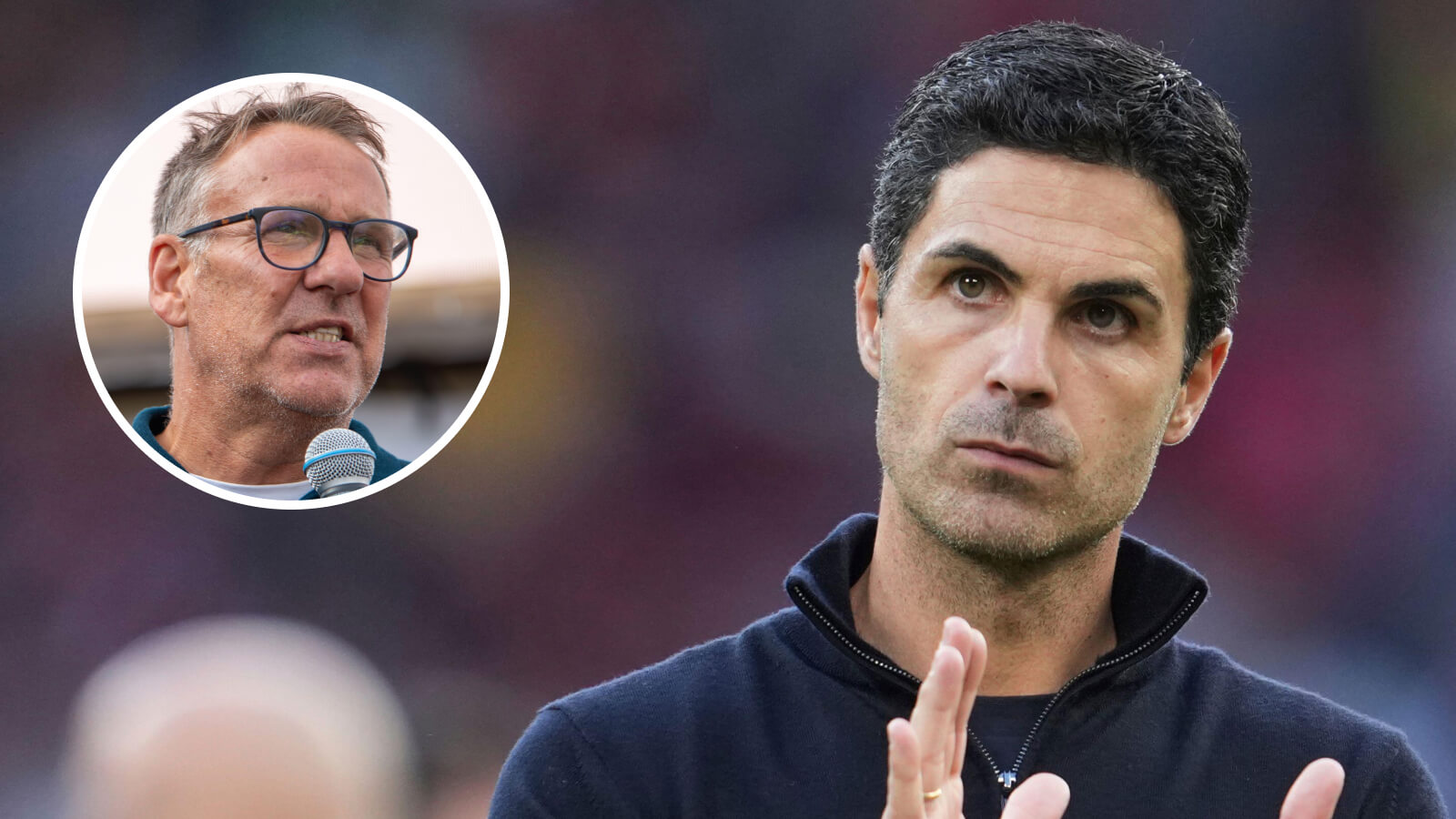 Two Images Collage Mikel Arteta Paul Merson 1