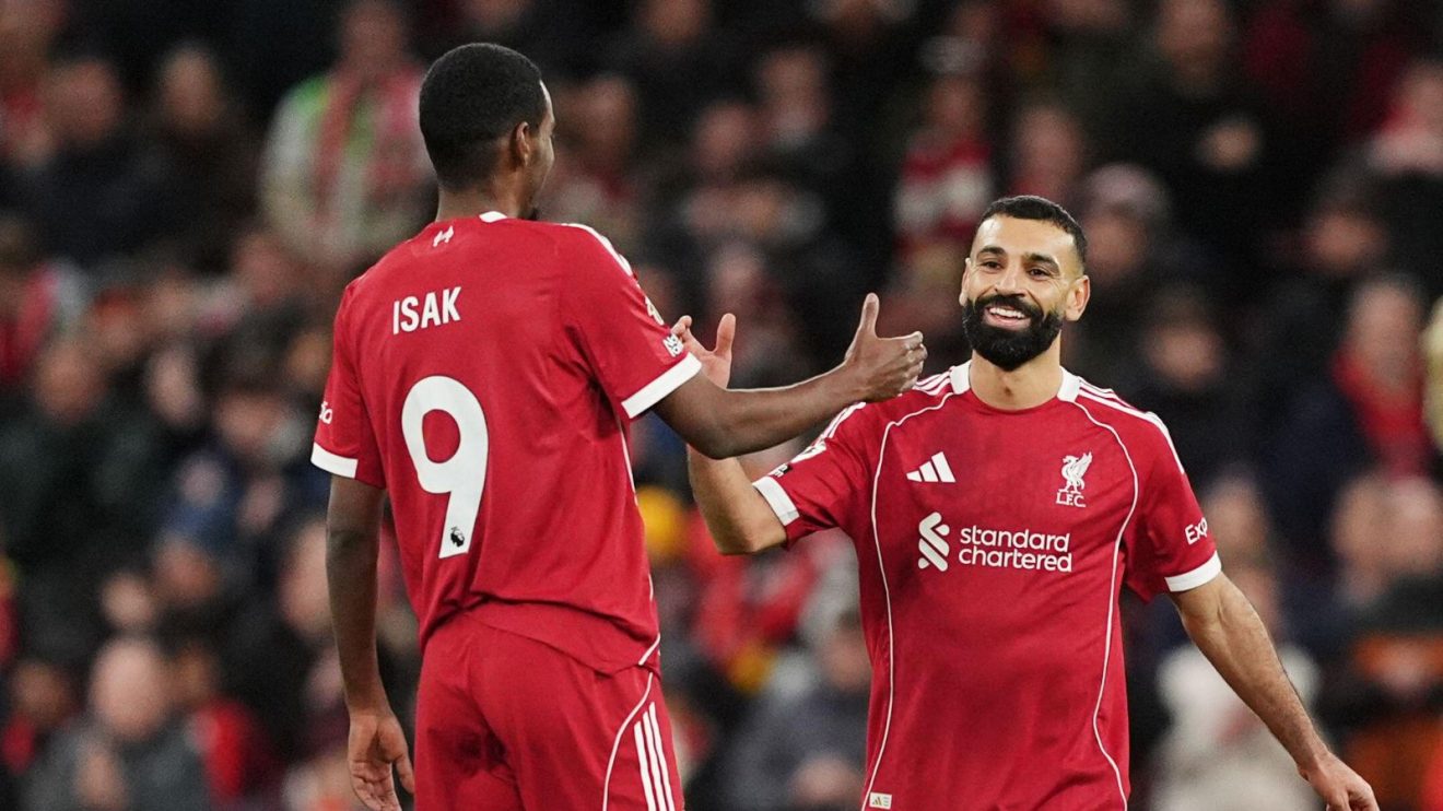Liverpool duo Mohamed Salah and Alexander Isak