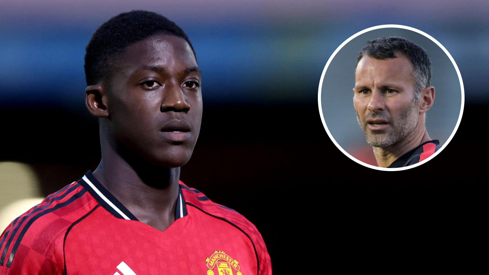 Two Images Collage Kobbie Mainoo Ryan Giggs