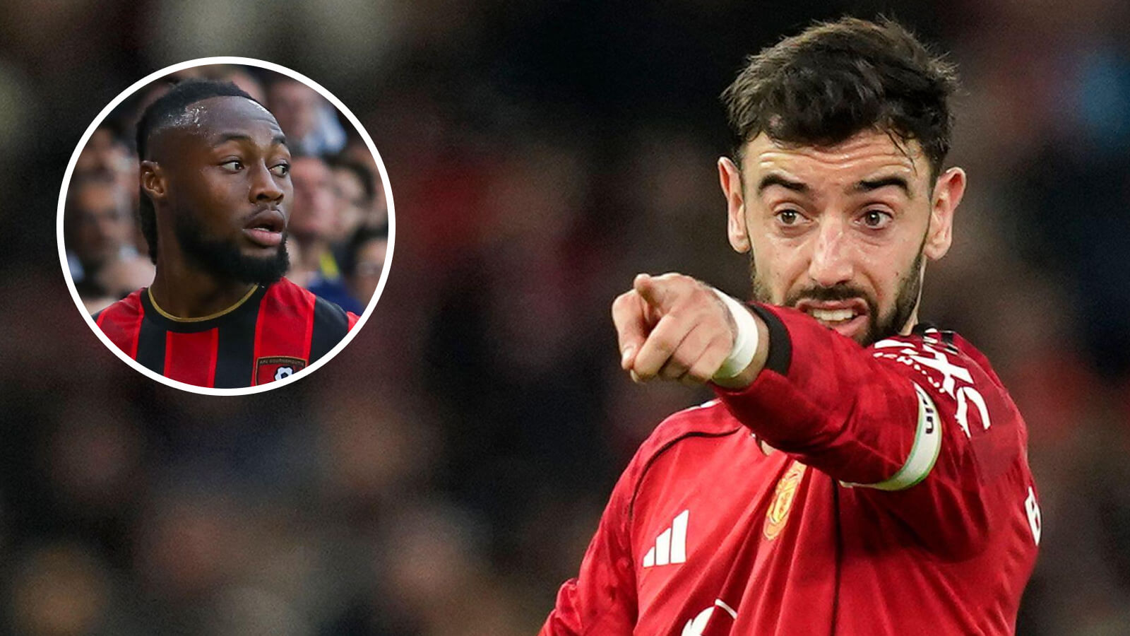 Two Images Collage Bruno Fernandes Antoine Semenyo 1