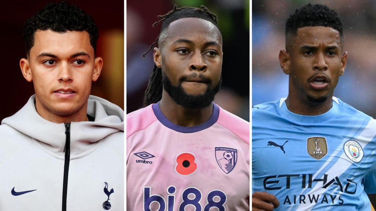 Man City target Antoine Semenyo with Tottenham winger Brennan Johnson and Savinho